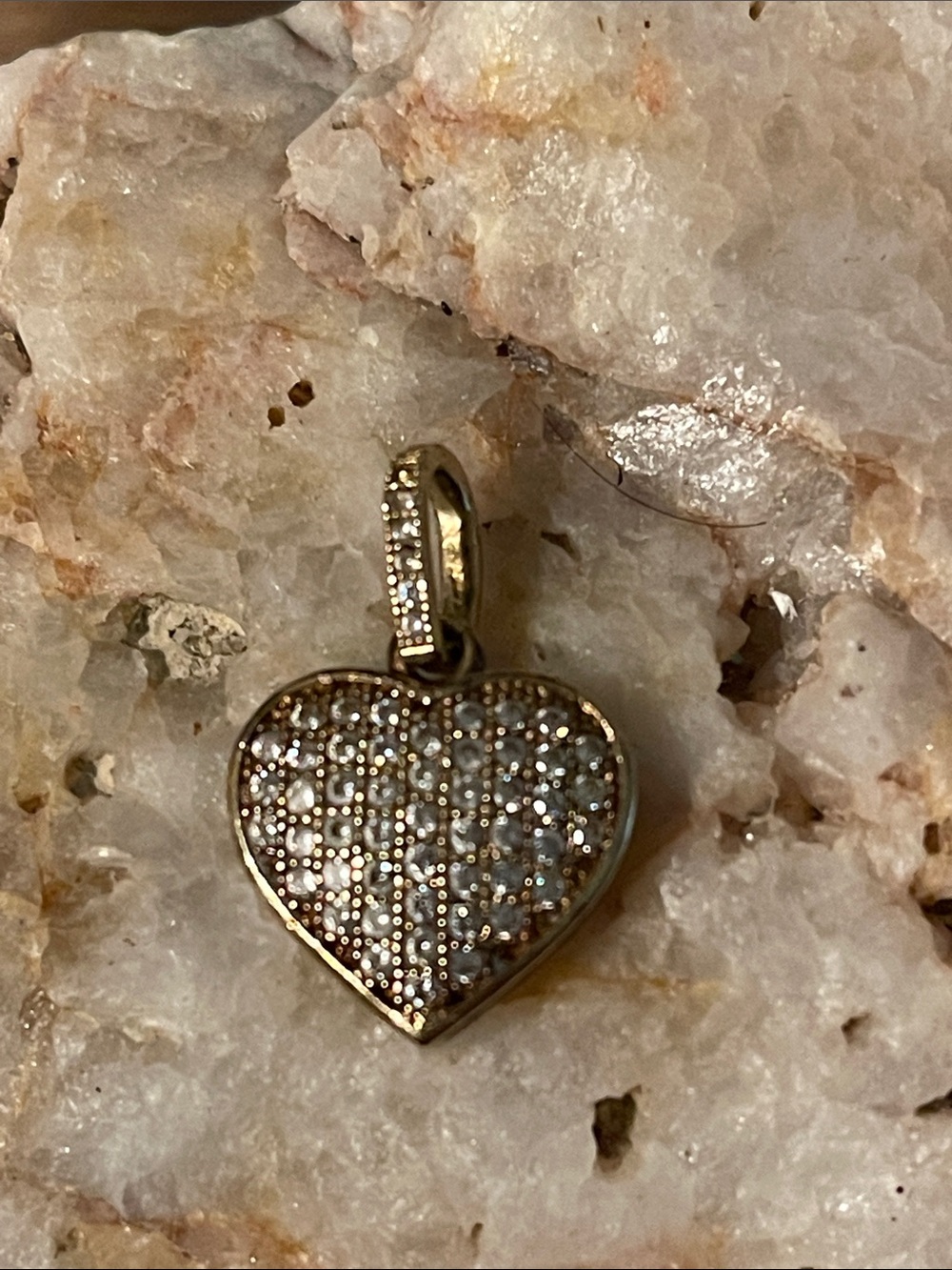 10K Yellow Gold Heart Pendant With CZ